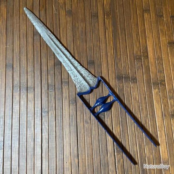 POIGNARD TRADITIONNEL INDIEN KATAR XlX BLEU