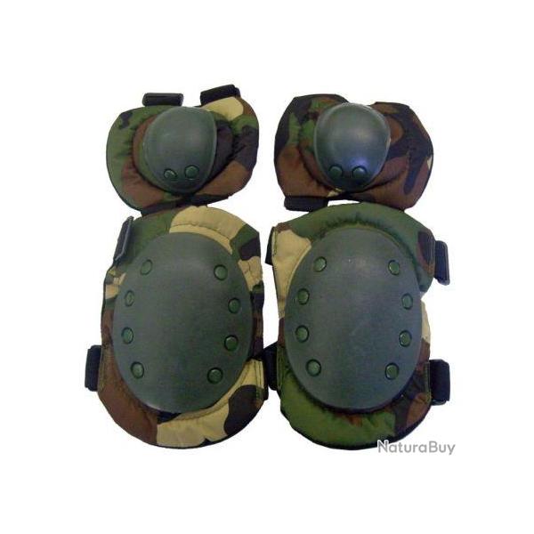 Set Genouilleres & Coudieres Gen1 (JS Tactical) Woodland
