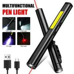 Lampe Poche 4 en 1 Laser LED UV COB-1pc 20260729082522