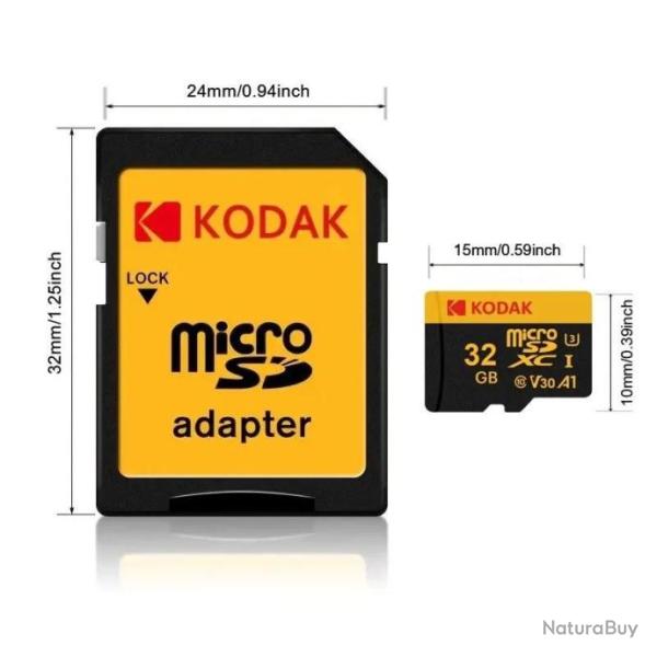 Carte Micro SD + adaptateur Classe 10, 32 Go  Haute Vitesse, M�moire Flash, TF, Mecard C10. A
