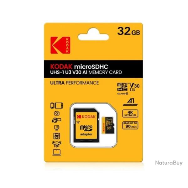 Carte Micro SD + adaptateur Classe 10, 32 Go  Haute Vitesse, pour camera de chasse ou autre .