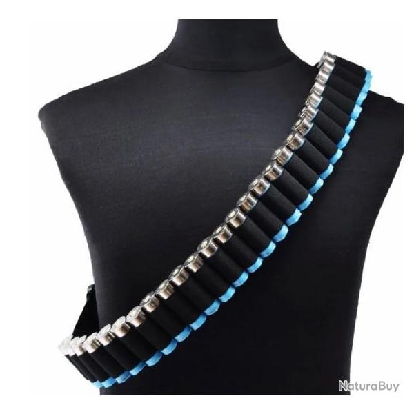 Ceinture noire de 27 munitions calibre 12
