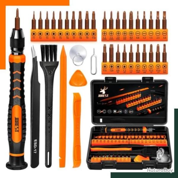 kit tournevis 38pcs T1 T2 T3 T4 T5, T6 T7 T8 T9 T10 T15 T20, Etoile P2/P5/P6, Triwing Y000