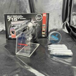 MEGA PROMO - "Pack pr&ecirc;t a tirer" REVOLVER "GNB DAN WESSON DW715 4'' - SILVER - Cal 4,5MM PLOMBS - CO