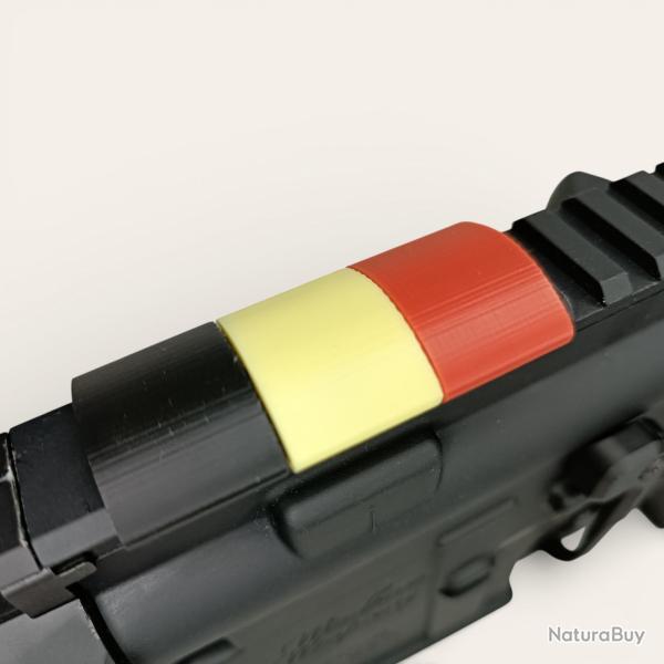 Clips Couvre-Rail Picatinny large BELGIQUE Noir Jaune Rouge