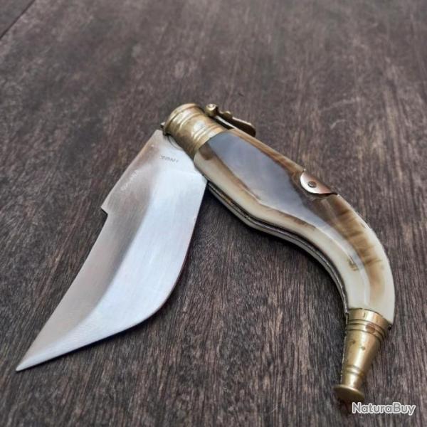 Magnifique Couteau � palme Espagnol de TOLEDO CAPAORA Manche en Belle Corne de Taureau