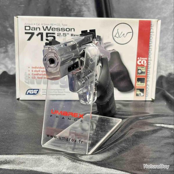 REVOLVER "GNB DAN WESSON DW715 2.5'' - SILVER - Cal 4.5mm Billes acier - CO2