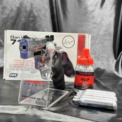 Pack pr&ecirc;t a tirer REVOLVER "GNB DAN WESSON DW715 2.5'' - SILVER - Cal 4.5mm Billes acier - CO2