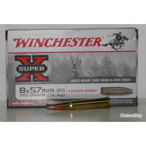 MUNITIONS WINCHESTER POWER POINT 195GR CAL. 8X57 JRS X20