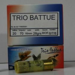 CARTOUCHE JOCKER TRIO BATTUE 28GR BOURRE JUPE PLOMBS DE 6/7/8 CAL. 20/70 X10