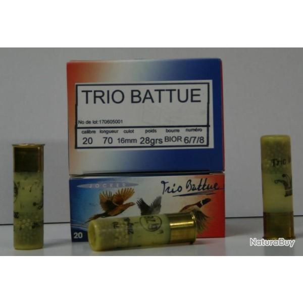 CARTOUCHE JOCKER TRIO BATTUE 28GR BOURRE JUPE PLOMBS DE 6/7/8 CAL. 20/70 X10