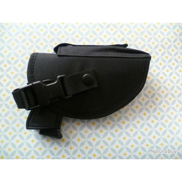 ETUI/HOLSTER DE CEINTURE POUR ARME MOYENNE/GROSSE, AVEC POCHE SUR LE DEVANT POUR CHARGEUR