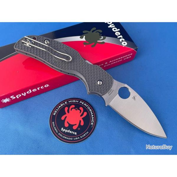 Couteau Spyderco Sage 5 Maxamet Gray Manche FRN Lame Acier Maxamet Satin Compression Lock SC123PGY