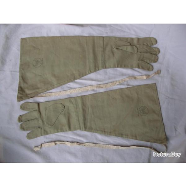 WW2/POSTWAR PAIRE DE GANTS NEUFS DE L'AIR FORCE MILITAIRE AM�RICAINE AVEC MARQUAGES TAMPON 59 CM