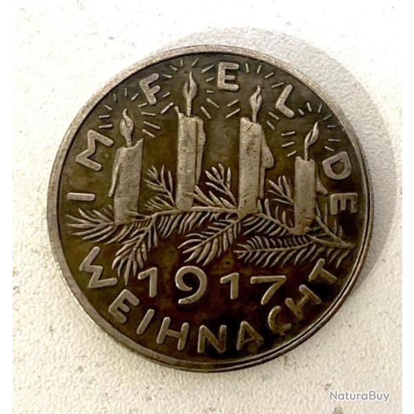 Ancienne M�daille Jeton pi�ce Allemande ww1 1917 Weihnacht