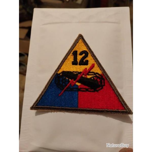 Patch arm�e us 12nd ARMORED DIVISION ww2 original 1