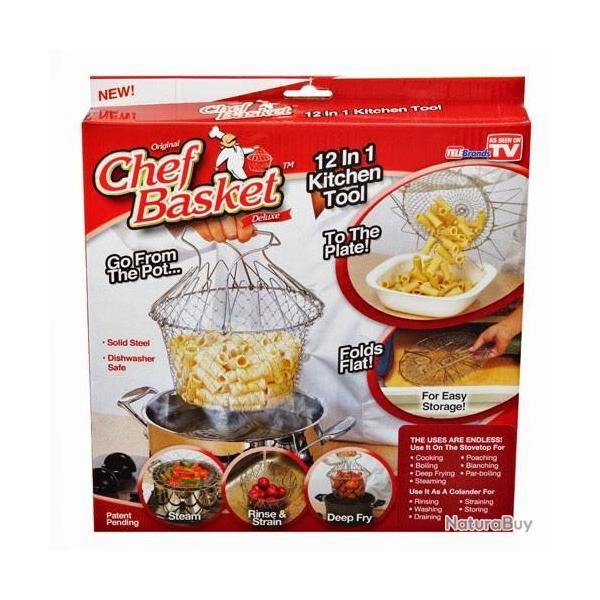 Chef Basket Panier M�tal De Cuisson Friture Pr�sentation Rin�age Vapeur P�tes Frites L�gumes