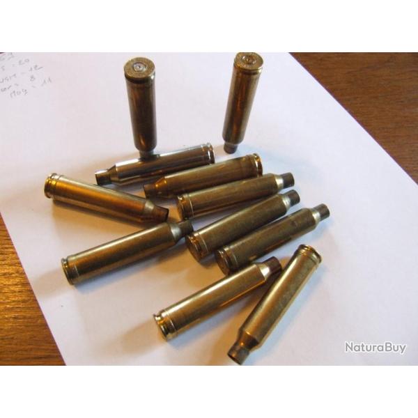 Etuis 7 Remington Magnum 7mm 7 RM REM MAG lot de 11 tir�s une fois douilles