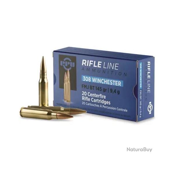 MUNITIONS PARTIZAN CALIBRE 308 Win FMJ 145gr - 9.4g x20