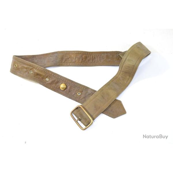 Ceinture de cuir pour overcoat d'officier Belge. Boutons � vis Fonson Bruxelles Brussel
