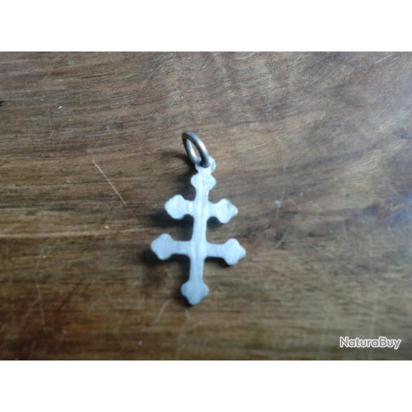 pendentif  croix de lorraine argent�