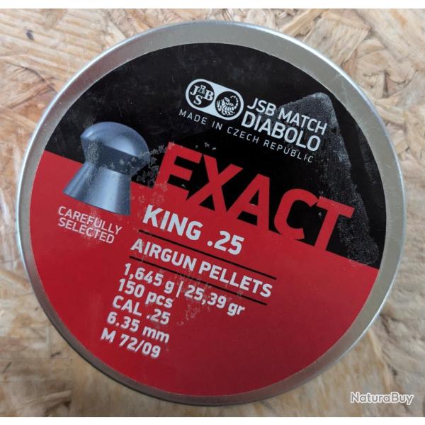 Bo�te de 150 plombs JSB Diabolo Exact King - Cal. 6.35