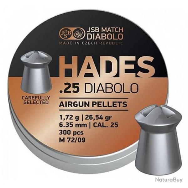 Bo�te de 300 plombs JSB Diabolo Hades - Cal. 25