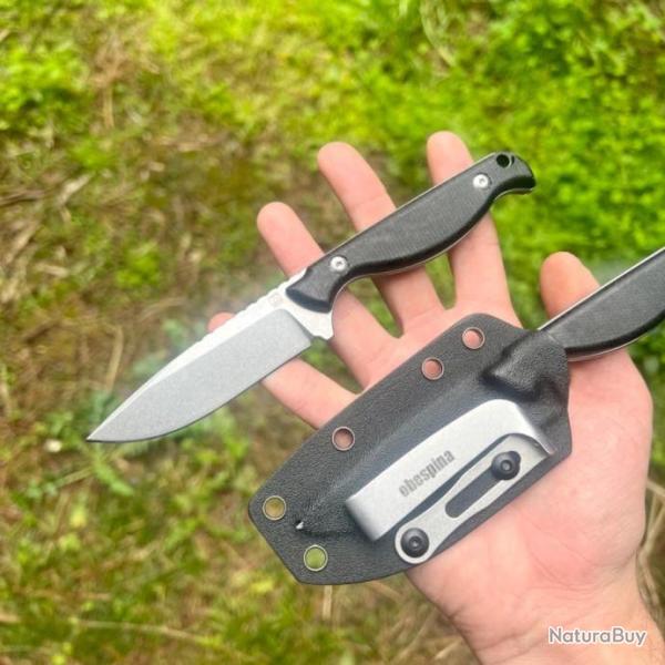 Couteau Obespina �tui kydex D2 stonewash G10 tactique survie camping edc