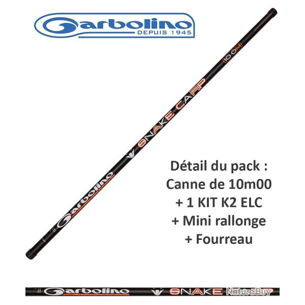 Pack coup gros poisson Garbolino Snake Carp 471 Big Bore Canne livr�e montage �lastique gros poisson