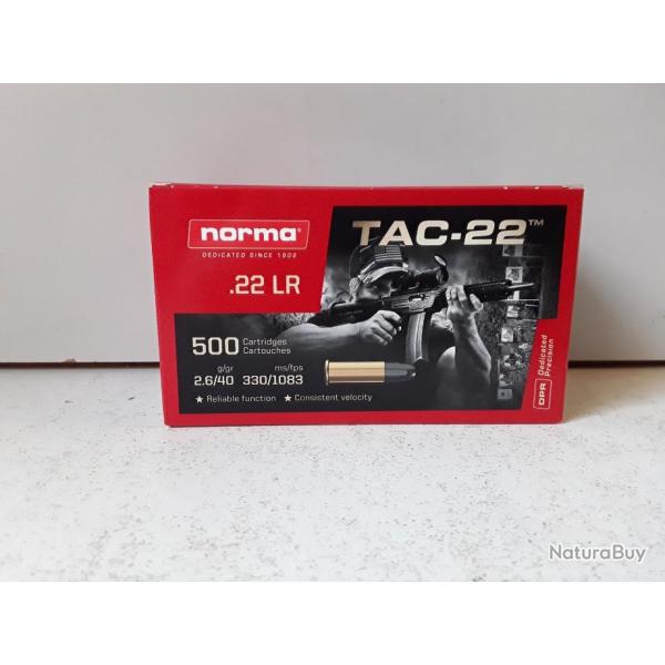 x500 Balles Norma TAC-22 cal.22lr 40gr