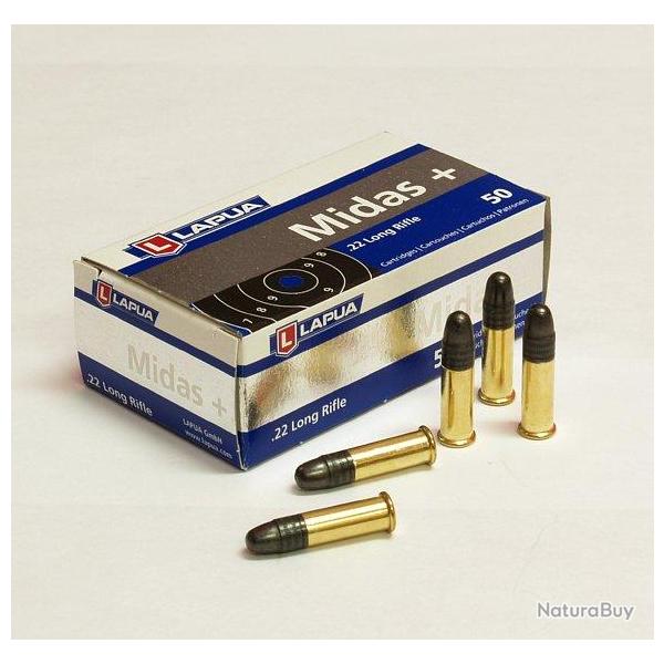 Cartouches LAPUA MIDAS + - Cal: 22LR - Boite de 50 unit�s