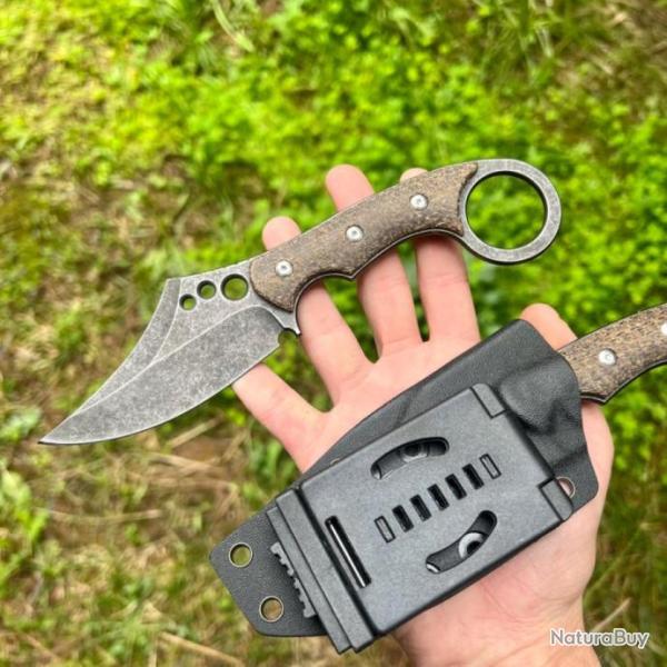 Couteau style Karambit ring knife 3... �tui kydex tactique combat ring knife old school