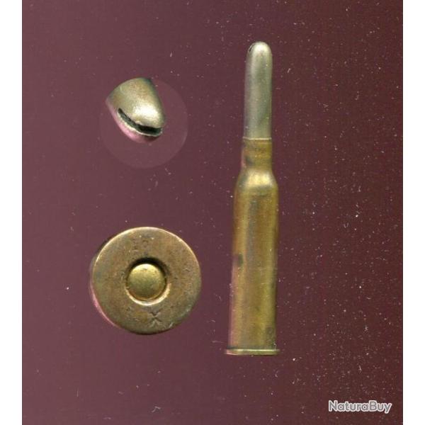 6.5 x 54 R Mannlicher Hollandais - �tui laiton - balle pointe fendue - marquage : X 16
