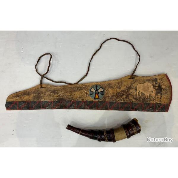 Fourreau indien + poire poudre noir corne