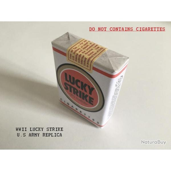 Faux Paquet cigarette LUCKY STRIKE Blanc Rplique WW2 WWII US ARMY troupes