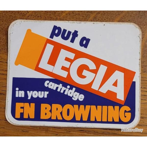 Autocollant chasse, armes , tir, munitions Legia ,cartouches, Browning