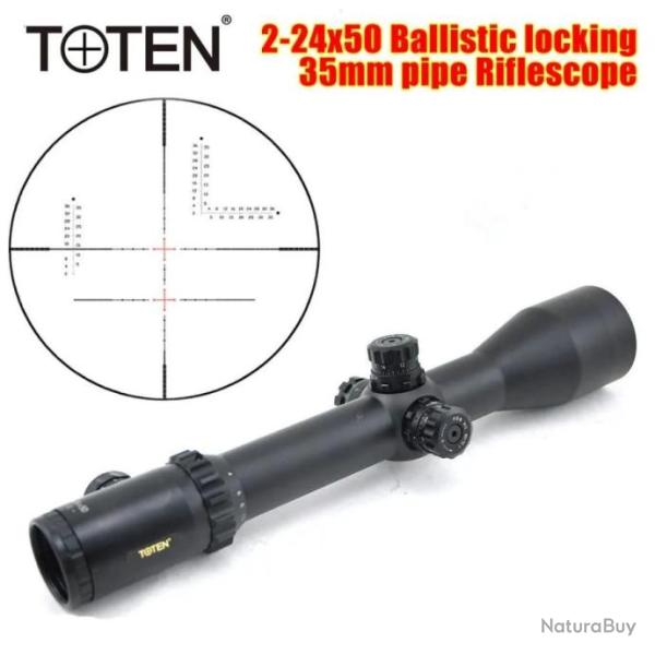 TOTEN Lunette De Vis�e 2-24x50 R�ticule Illumin� SFP paiement en 3 ou 4 fois - LIVRAISON GRATUITE !!