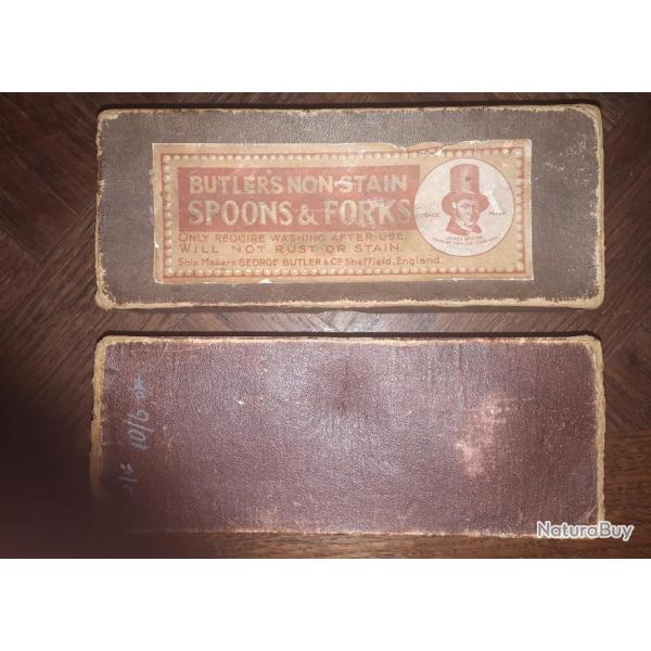 Objet  de catalogue par correspondance western ann�e 1850-1890 cuill�res BUTLER'S Avec leurs boite