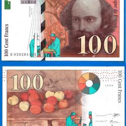 France 100 Francs 1998 Billet Cezanne Peintre Serie H Franc Frcs Frs Frc