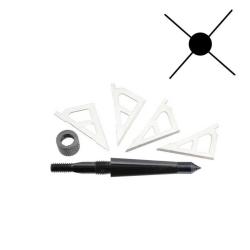 Lot de 6 Pointes de chasse 3 lames pour fl&egrave;ches d'arcs et arbal&egrave;tes 125 grains