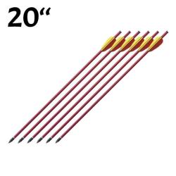 Pack de 6 Fl&egrave;ches de 20 pouces (51cm) Rouge