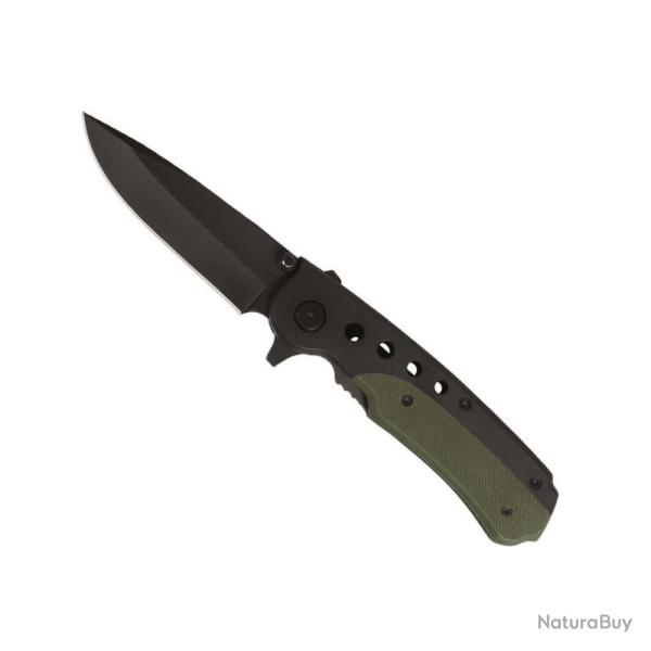 Couteau de poche one-hand avec clip noir/VA