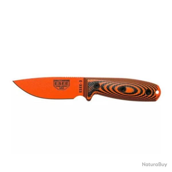 Couteau ESEE Model 3 Orange 3D avec �tui Zytel