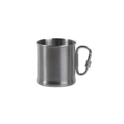 Tasse en acier inoxydable Mil-Tec avec anse mousqueton 500 ml Alu