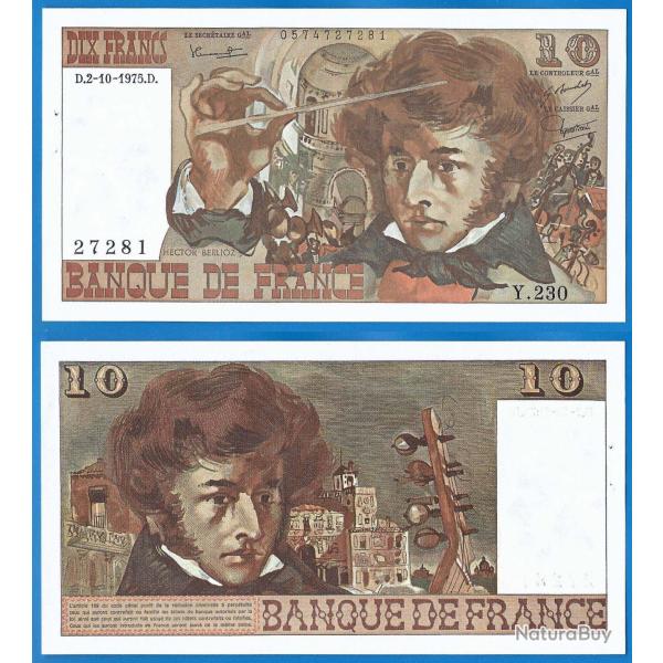 France 10 Francs 1975 Serie Y Hector Berlioz Billet Franc Frs Frc Frcs