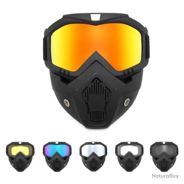 Masque lunettes coupe vent moto Airsoft sport plein air ect. Couleurs au choix