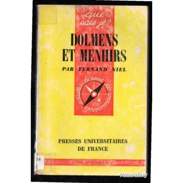 Que sais-je , dolmens et menhirs fernand niel voir �tat