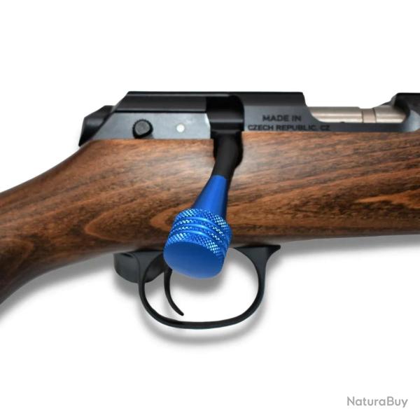 Boule de levier Conique SAPL + 3 rainures - Alu Bleu