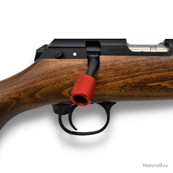 Boule de levier Cylindrique SAPL Molet� Crois� - Alu Rouge