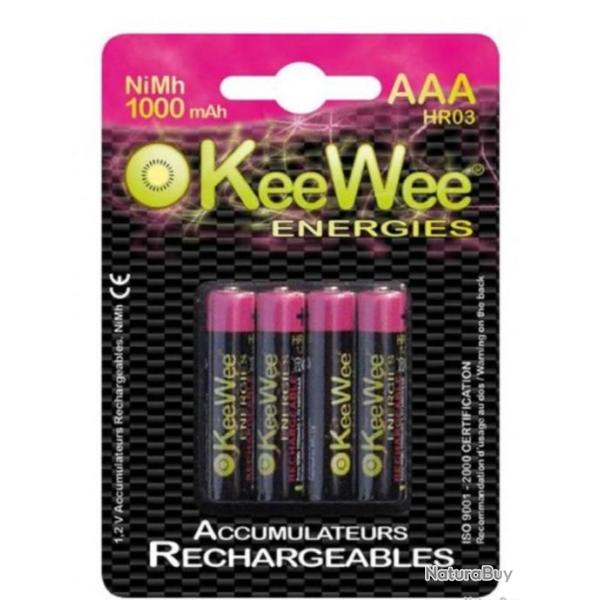 Piles rechargeables Nimh HR03 AAA 1000mah (x4) .e